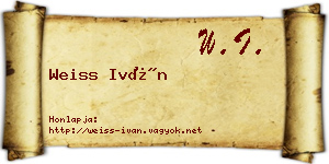 Weiss Iván névjegykártya